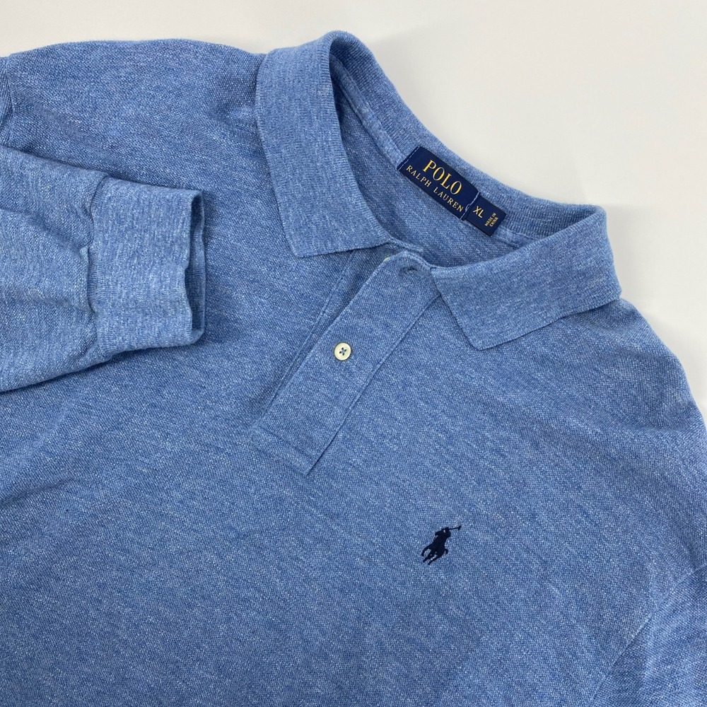 Polo Ralph Lauren Polo Shirt Mens XL Blue Heather‎ Classic Preppy Minimalist